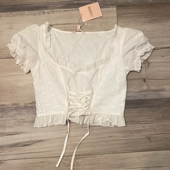 NWT White Corset Top - Picture 2 of 4